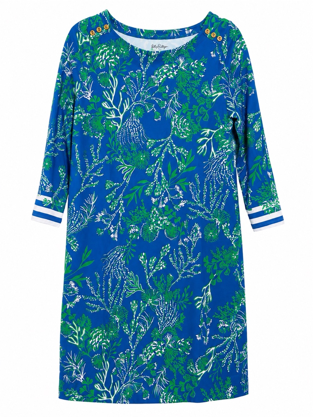 Lilly Pulitzer Blue, Green & White Floral Shift Dress